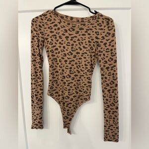 Abercrombie & Fitch Brown Leopard Bodysuit
